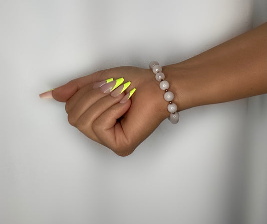 8mm round Angola Crystal Quartz Gemstone bracelet