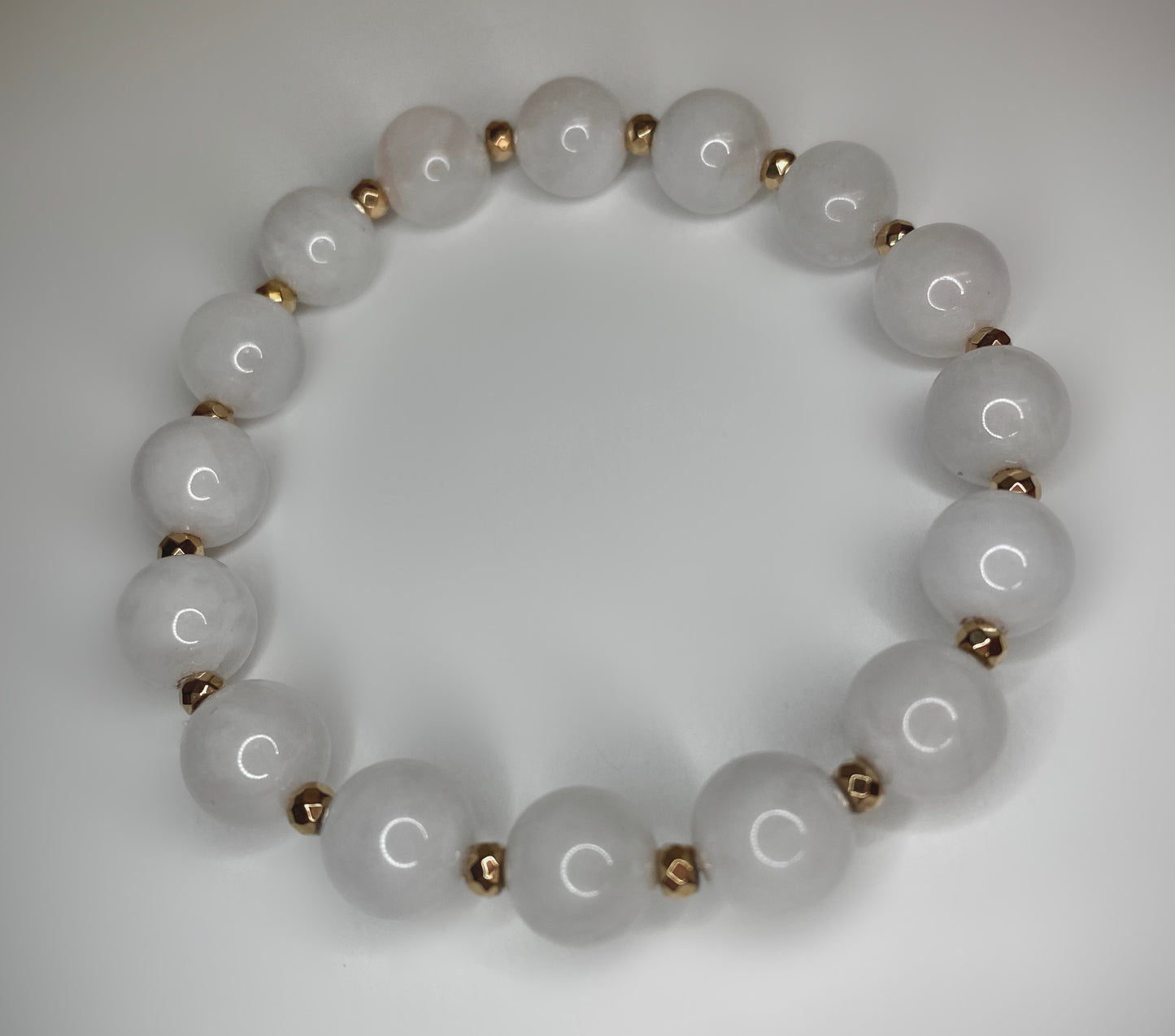 8mm round Angola Crystal Quartz Gemstone bracelet