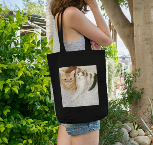 black canvas tote bag